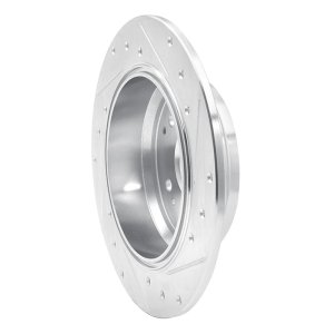 Acura TL Brake Rotor (1) - Rear Left - R1 Concepts - Drilled & Slotted - Silver - `99-`11